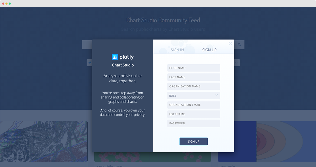 How to sign up to plotly 00