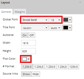Layout popover general options