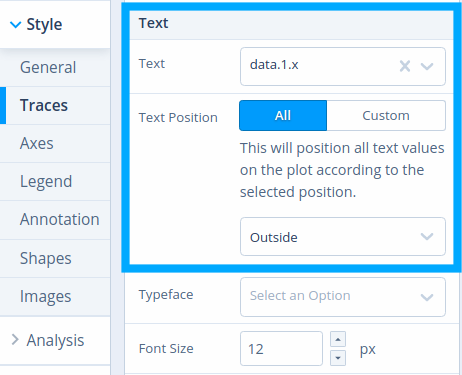 Associate a text to each data point